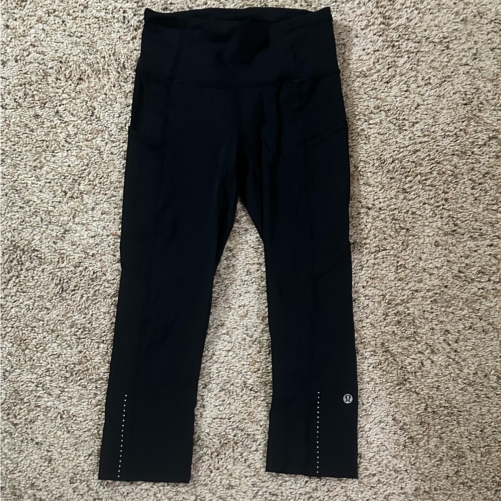 Lululemon Fast & Free Crop II Nulux 19" Black Leggings Size 4